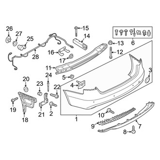 Audi OE - Rear Bumper - Bumper & Components (W/O S Line Package), (Premium / Premium Plus)
