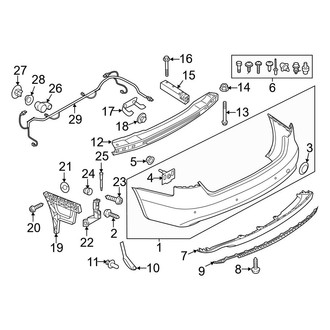 Audi OE - Rear Bumper - Bumper & Components (With S Line Package), (Premium / Premium Plus)