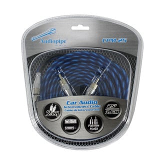 Audiopipe® CPM-25 - 25' 2-Channel Audio RCA Cables with Ultra-Flexible PVC Blended Jacket & Platinum Plated Connectors