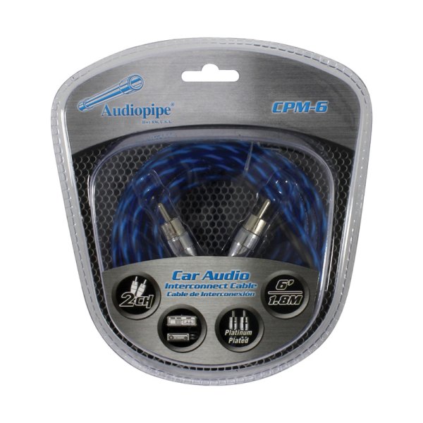Audiopipe® - 6' 2-Channel Audio RCA Cables with Ultra-Flexible PVC Blended Jacket & Platinum Plated Connectors