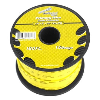 Audiopipe® AP-16-100 Yellow - 16 AWG Single 100' Yellow Stranded TWP Primary Wire