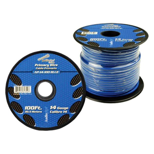 Audiopipe® - 14 AWG Single 100' Blue Stranded TWP Primary Wire