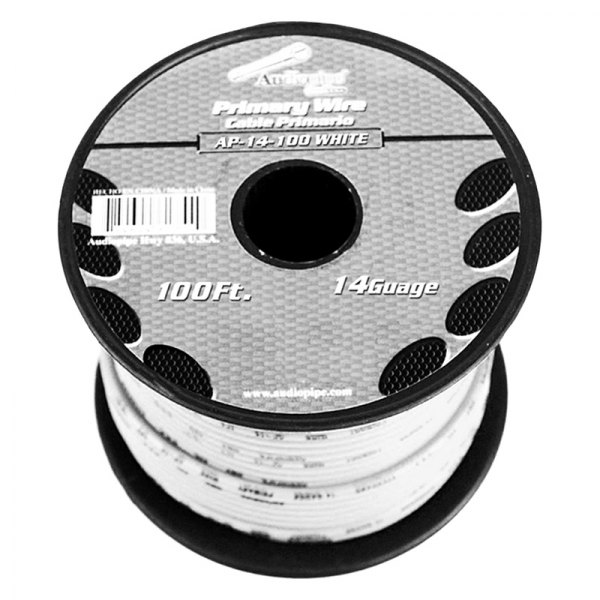 Audiopipe® - 14 AWG Single 100' White Stranded TWP Primary Wire