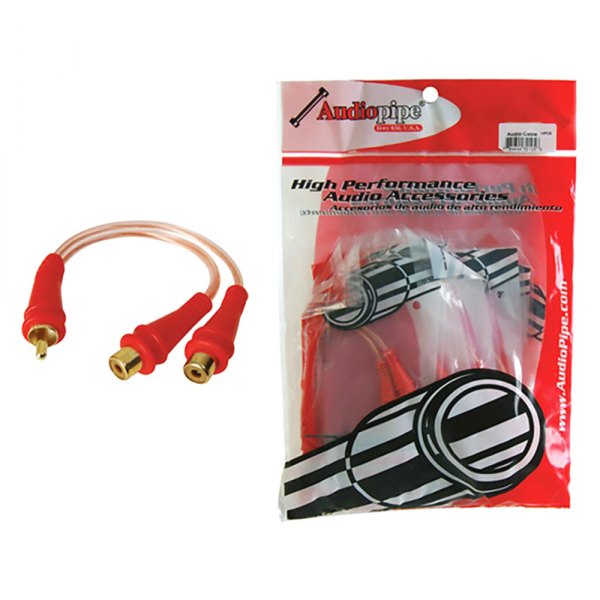 Audiopipe® - 1 x Male to 2 x Female RCA Cable Y-Adapters with Clear Flexible PVC Jacket & Gold Plated Connectors