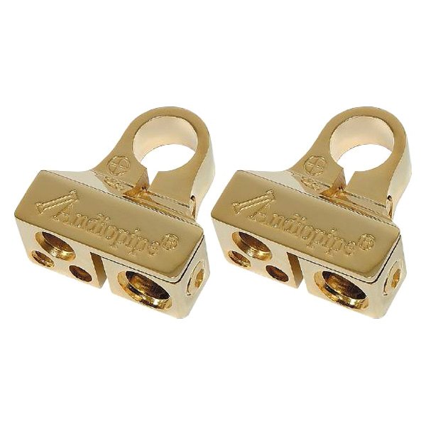 Audiopipe® - Gold Plated 4-Position Positive Battery Terminal (1 x 0/1 AWG, 1 x 2 AWG, 2 x 8 AWG Out)