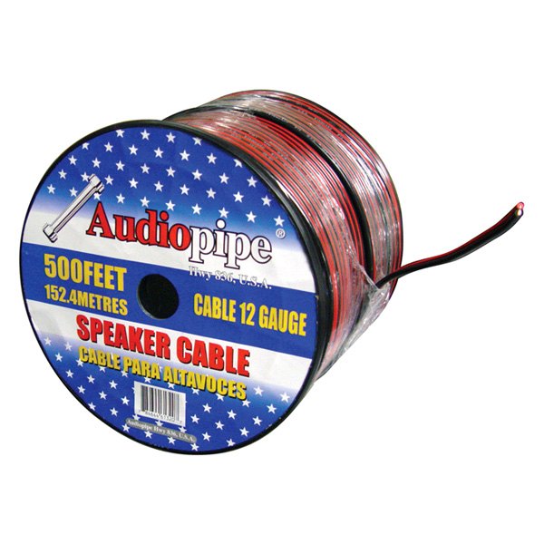 Audiopipe® - 12 AWG 2-Way 500' Black/Red Stranded GPT Speaker Wire