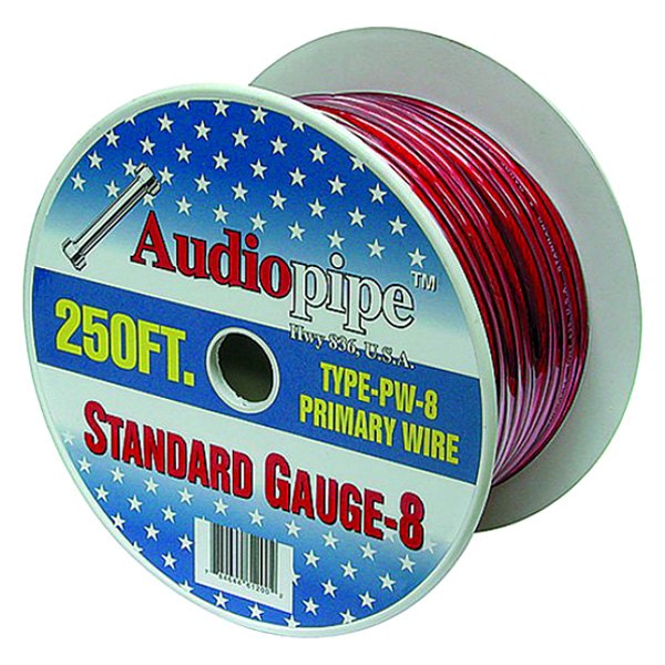 Audiopipe® - 8 AWG Single 250' Black Stranded GPT Power Wire