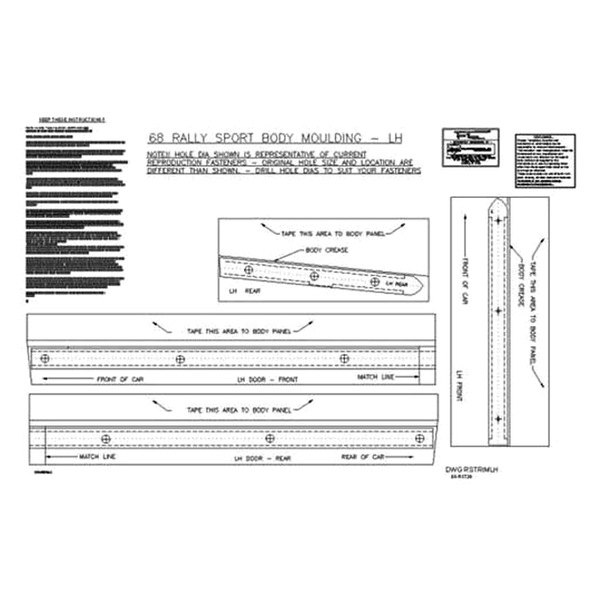 Auto Metal Direct® - CHQ™ Front Lower Body Molding Template Kit