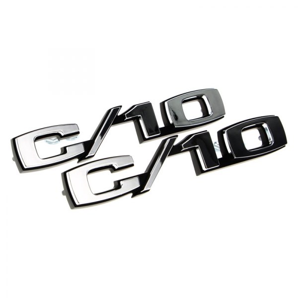 Auto Metal Direct® - "C/10" Driver and Passenger Side Front Fender Emblems