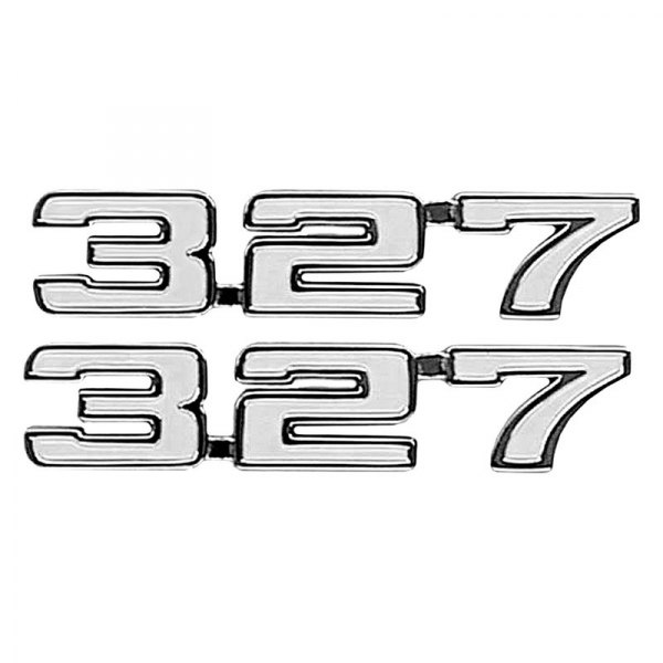 Auto Metal Direct® - CHQ™ "327" Driver and Passenger Side Fender Emblems