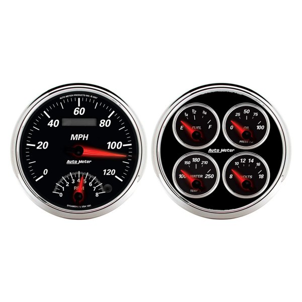 Auto Meter® - Designer Black II Series 5" Quad and Tachometer/Speedometer Gauge