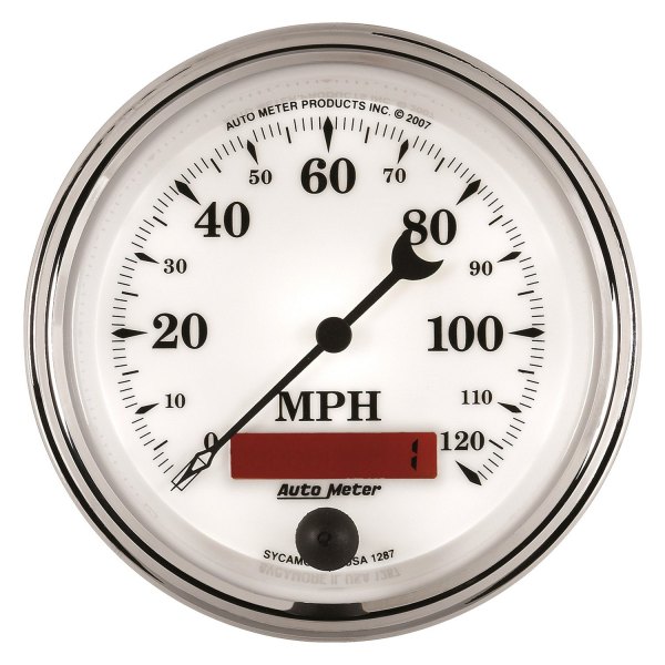 Auto Meter® - Old Tyme White II Series 3-3/8" Speedometer Gauge, 0-120 MPH