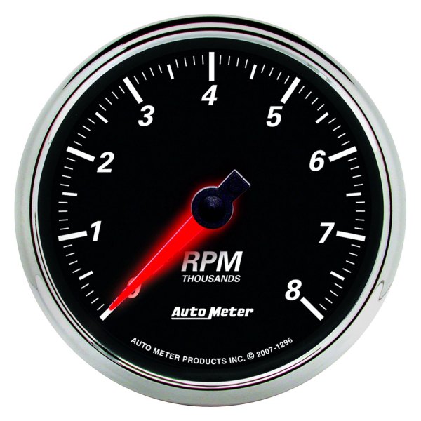 Auto Meter® - Designer Black II Series 3-3/8" In-Dash Tachometer Gauge, 0-8,000 RPM