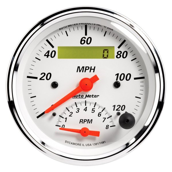 Auto Meter® - Arctic White Series 3-3/8" Tachometer/Speedometer Combo Gauge