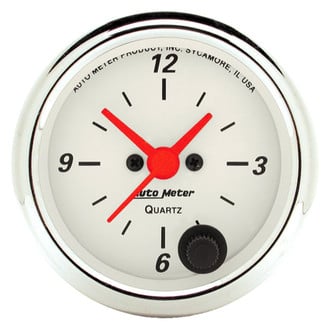 Auto Meter® - Arctic White Series 2-1/16" Clock Gauge, 12 Hour