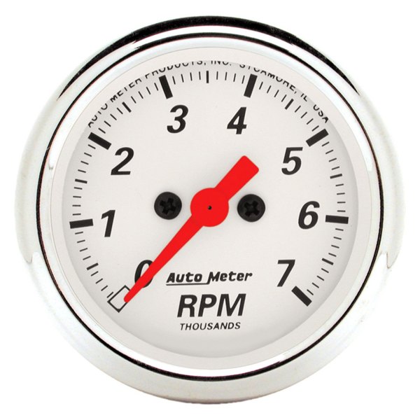 Auto Meter® - Arctic White Series 2-1/16" In-Dash Tachometer Gauge, 0-7,000 RPM