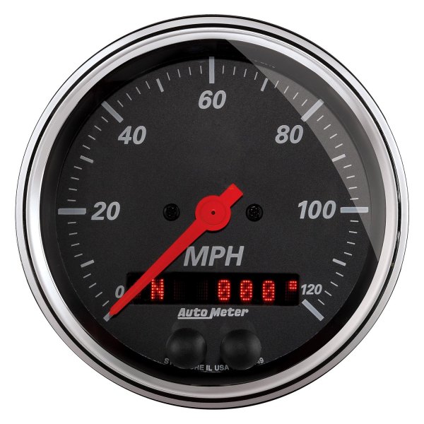 Auto Meter® - Designer Black Series 3-3/8" GPS Speedometer Gauge, 0-120 MPH