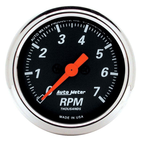 Auto Meter® - Designer Black Series 2-1/16" In-Dash Tachometer Gauge, 0-7,000 RPM