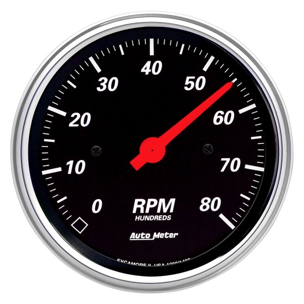 Auto Meter® - Designer Black Series 3-3/8" In-Dash Tachometer Gauge, 0-8,000 RPM