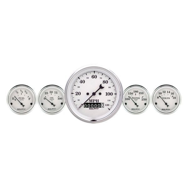 Auto Meter® - Old Tyme White Series 5-Piece Kit