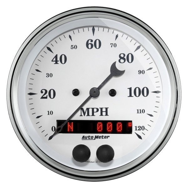 Auto Meter® - Old Tyme White Series 3-3/8" GPS Speedometer Gauge, 0-120 MPH