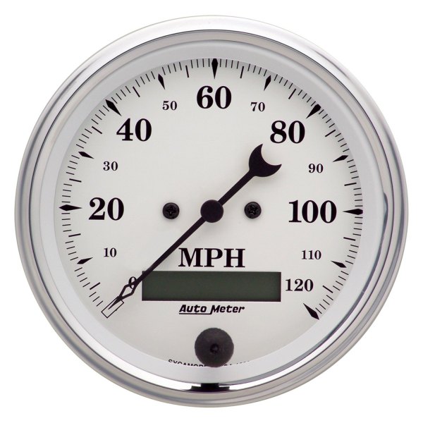 Auto Meter® - Old Tyme White Series 3-3/8" Speedometer Gauge, 0-120 MPH