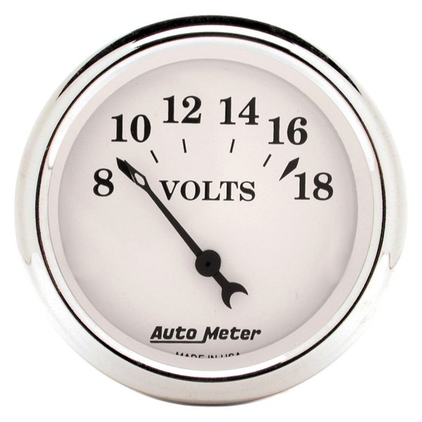Auto Meter® - Old Tyme White Series 2-1/16" Voltmeter Gauge, 8-18V