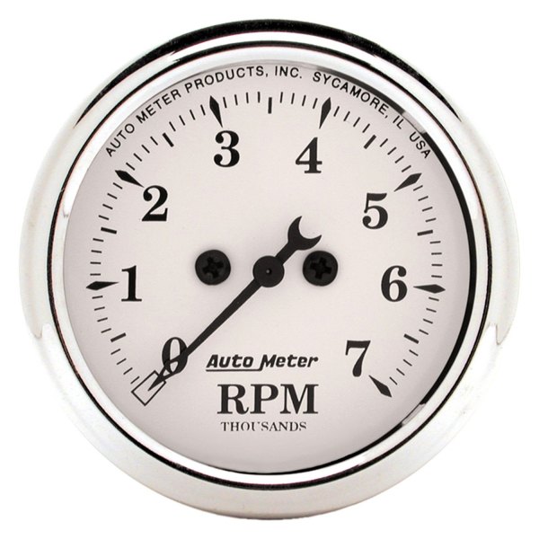 Auto Meter® - Old Tyme White Series 2-1/16" In-Dash Tachometer Gauge, 0-7,000 RPM
