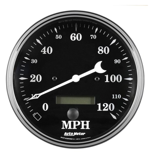 Auto Meter® - Old Tyme Black Series 5" Speedometer Gauge, 0-120 MPH