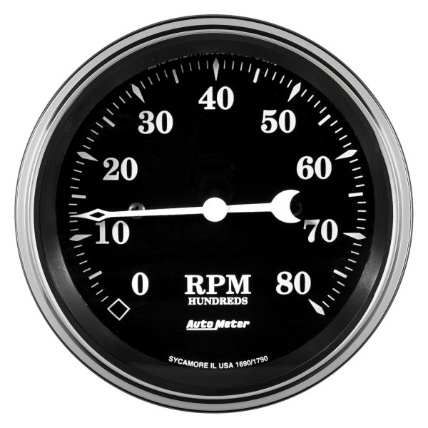Auto Meter® - Old Tyme Black Series 3-3/8" In-Dash Tachometer Gauge, 0-8,000 RPM