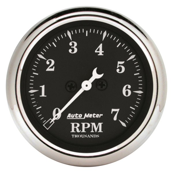 Auto Meter® - Old Tyme Black Series 2-1/16" In-Dash Tachometer Gauge, 0-7,000 RPM