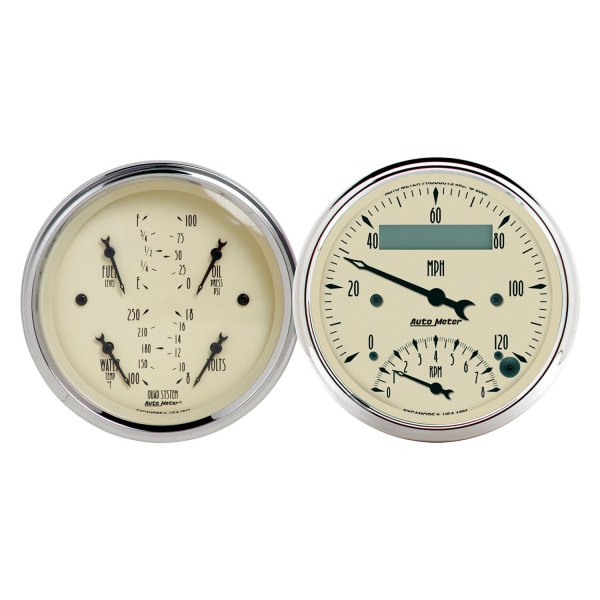 Auto Meter® - Antique Beige Series 3-3/8" Quad and Tachometer/Speedometer Gauge