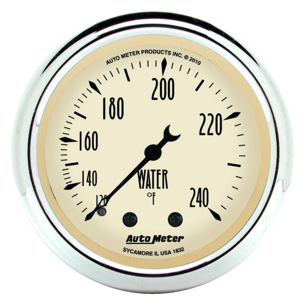 Auto Meter 1837 2-1/16" Water Temperature Gauge 100-250 °F Antique Beige NEW