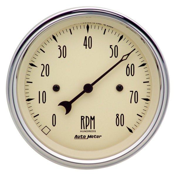 Auto Meter® - Antique Beige Series 3-3/8" In-Dash Tachometer Gauge, 0-8,000 RPM