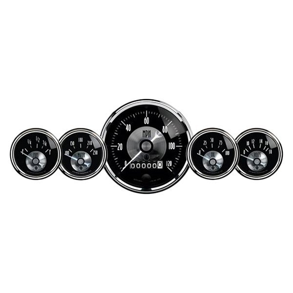 Auto Meter® - Prestige Black Diamond™ 5-Piece (3-3/8" and 2-1/16") In-Dash Gauge Kit