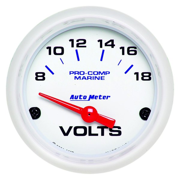 Auto Meter® 200756 2.06" White InDash Mount Voltmeter Gauge
