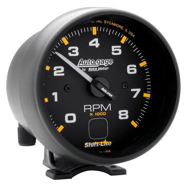 Auto Meter® - Auto Gage Series 3-3/4" Pedestal Tachometer Gauge with Shift Light, 0-8,000 RPM