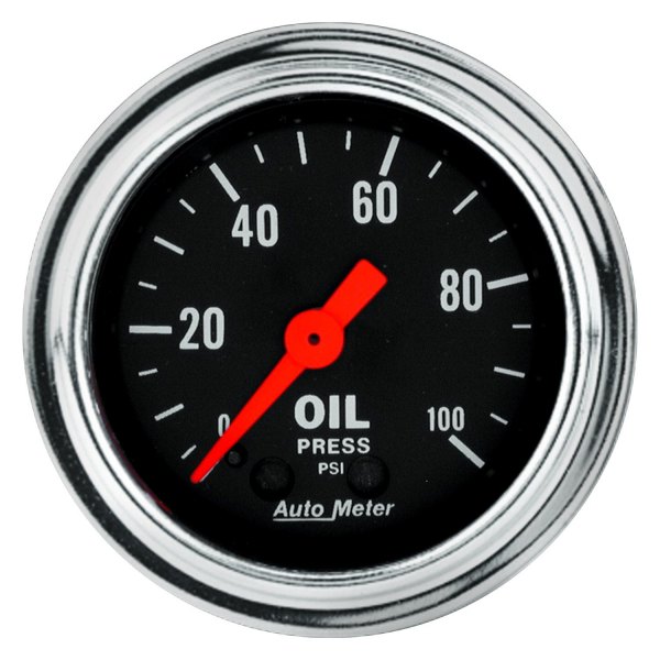 Auto Meter® - Traditional Chrome Series 2-1/16" Oil Pressure Gauge, 0-100 PSI