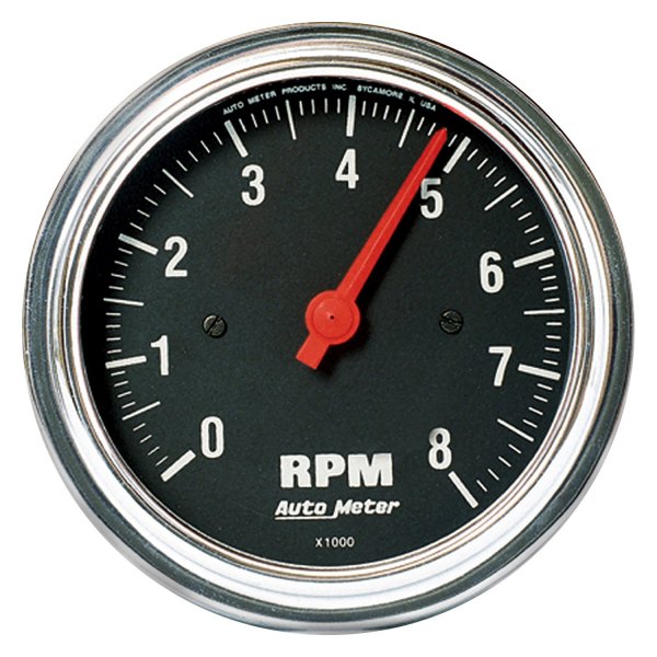 Auto Meter® - Traditional Chrome Series 3-3/8" In-Dash Tachometer Gauge, 0-8,000 RPM