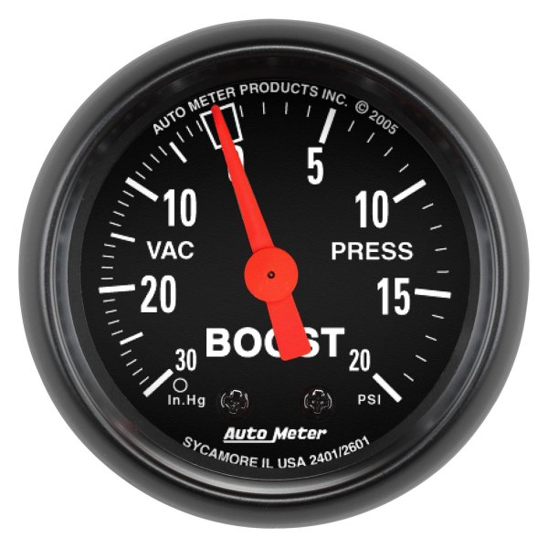 Auto Meter® - Z-Series 2-1/16" Boost/Vacuum Gauge, 30 In Hg/20 PSI
