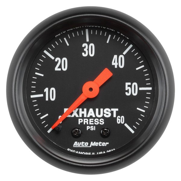 Auto Meter® - Z-Series 2-1/16" Exhaust Pressure Gauge, 0-60 PSI