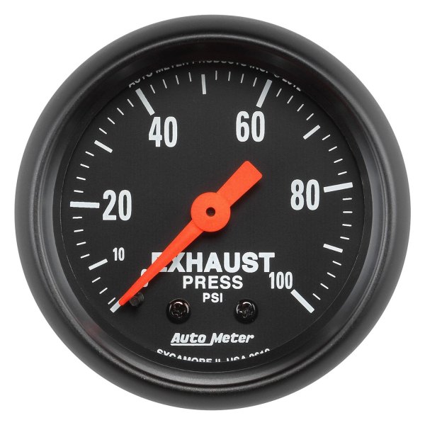 Auto Meter® - Z-Series 2-1/16" Exhaust Pressure Gauge, 0-100 PSI