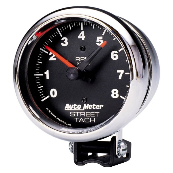 Auto Meter® - Traditional Chrome Series 3-3/4" Pedestal Tachometer Gauge, 0-8,000 RPM