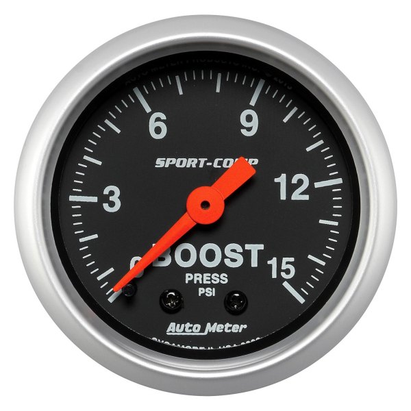 Auto Meter® - Sport-Comp Series 2-1/16" Boost Gauge, 0-15 PSI