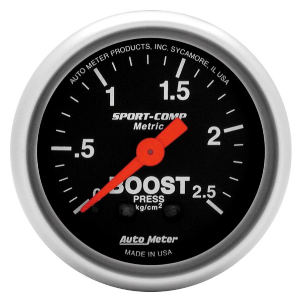 Auto Meter® - Sport-Comp Series 2-1/16" Boost Gauge, 2.5 Kg/Cm2