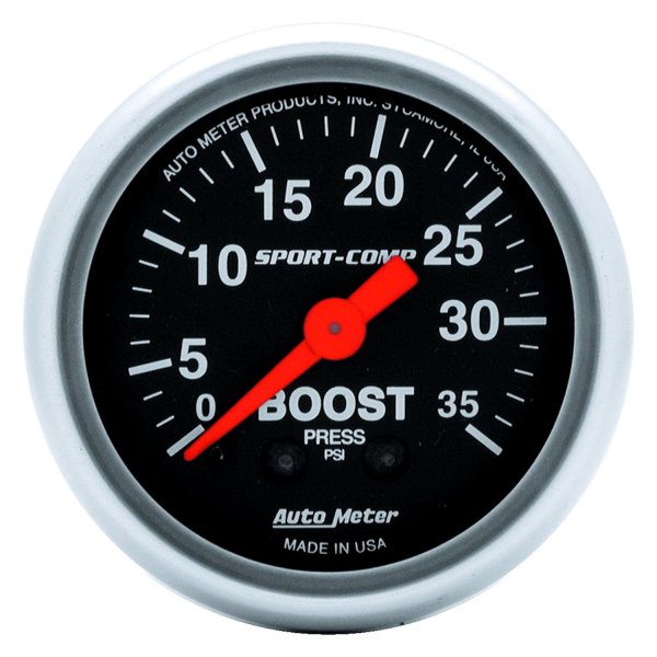 Auto Meter® - Sport-Comp Series 2-1/16" Boost Gauge, 0-35 PSI