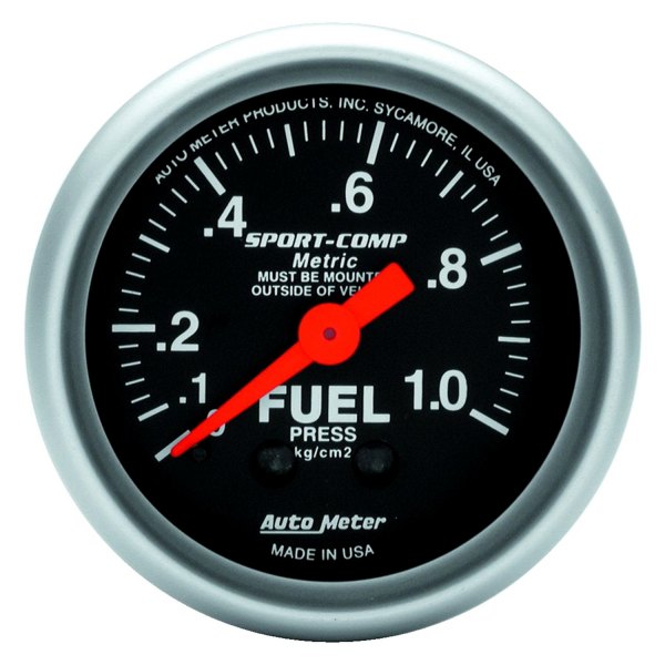 Auto Meter® - Sport-Comp Series 2-1/16" Fuel Pressure Gauge, 0-1.0 Kg/Cm2