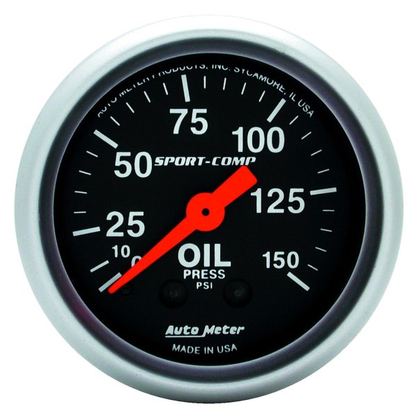 Auto Meter® - Sport-Comp Series 2-1/16" Oil Pressure Gauge, 0-150 PSI