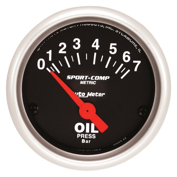 Auto Meter® - Sport-Comp Series 2-1/16" Oil Pressure Gauge, 0-7 BARS