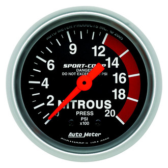 Auto Meter® - Sport-Comp Series 2-1/16" Nitrous Pressure Gauge, 0-2000 PSI